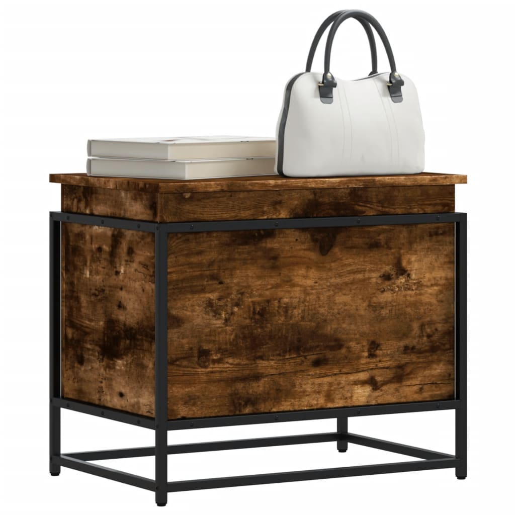 vidaXL Storage Box with Lid Smoked Oak 60x40x51.5 cm Engineered Wood 1