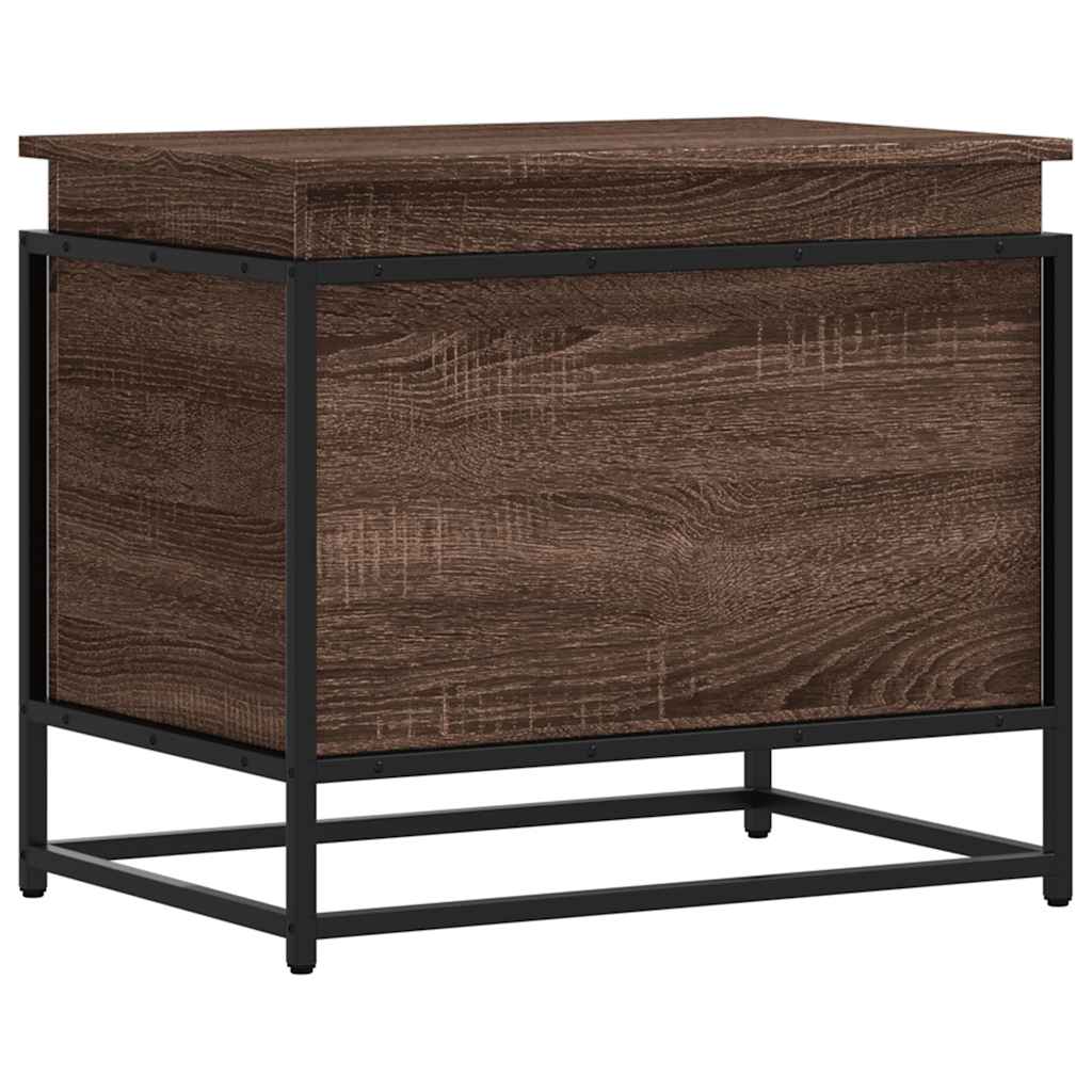 vidaXL Storage Box with Lid Brown Oak 60x40x51.5 cm Engineered Wood 2