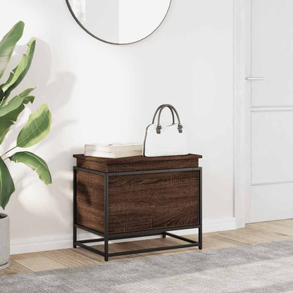 vidaXL Storage Box with Lid Brown Oak 60x40x51.5 cm Engineered Wood 3