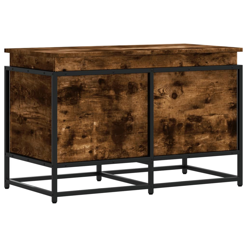 vidaXL Storage Box with Lid Smoked Oak 80x40x51.5 cm Engineered Wood 2