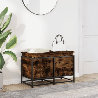 vidaXL Storage Box with Lid Smoked Oak 80x40x51.5 cm Engineered Wood 3