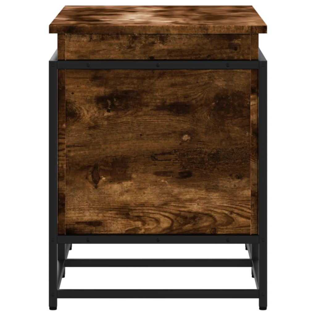 vidaXL Storage Box with Lid Smoked Oak 80x40x51.5 cm Engineered Wood 5