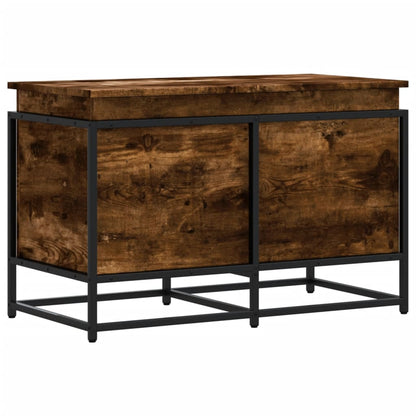 vidaXL Storage Box with Lid Smoked Oak 80x40x51.5 cm Engineered Wood 6