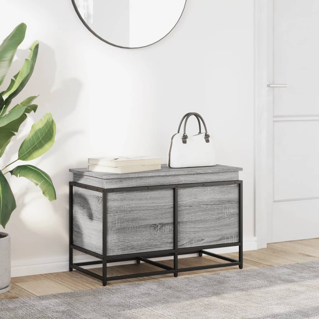 vidaXL Storage Box with Lid Grey Sonoma 80x40x51.5 cm Engineered Wood 3