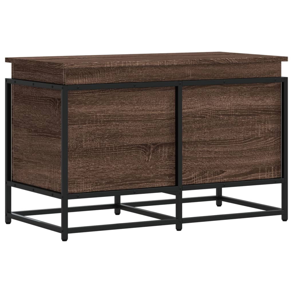 Storage Box with Lid 40x40x51,5 cm Engineered Wood Brown oak 80 x 40 x 51.5 cm