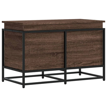 Storage Box with Lid 40x40x51,5 cm Engineered Wood Brown oak 80 x 40 x 51.5 cm