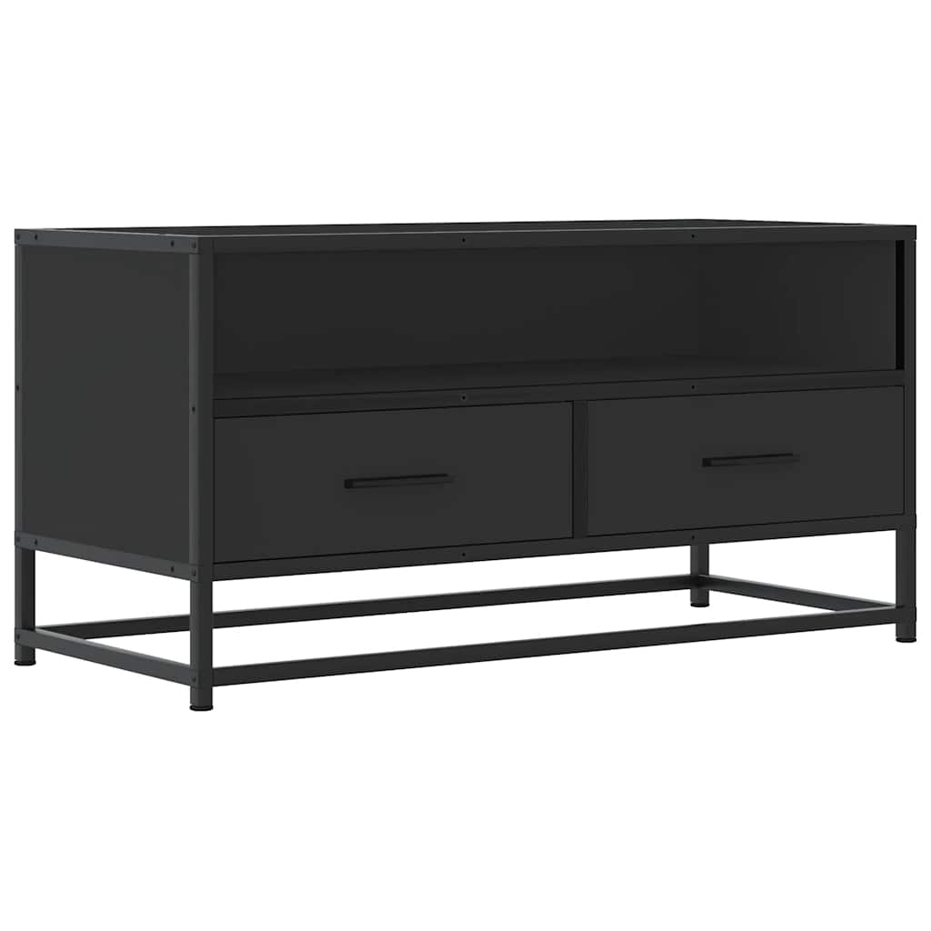 TV Cabinet 80x34,5x40 cm Engineered Wood and Metal Black 80 cm