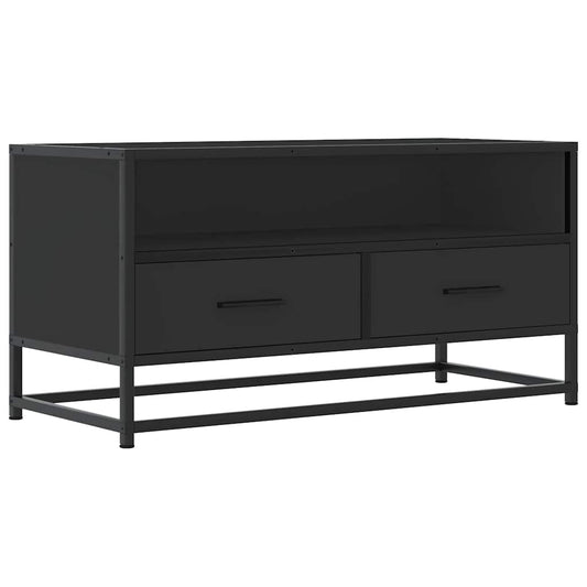 TV Cabinet 80x34,5x40 cm Engineered Wood and Metal Black 80 cm