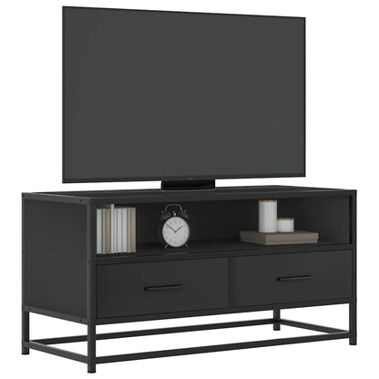 TV Cabinet 80x34,5x40 cm Engineered Wood and Metal Black 80 cm