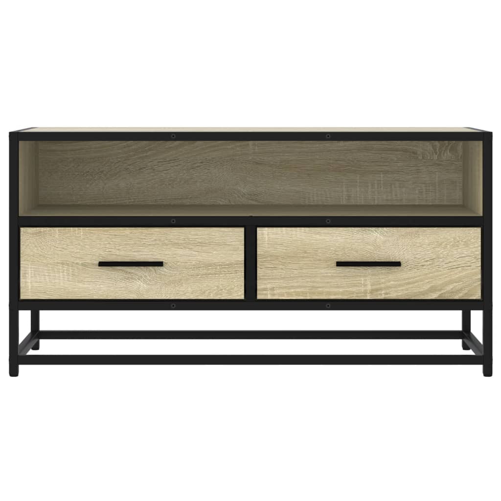 vidaXL TV Cabinet Sonoma Oak 80x34.5x40 cm Engineered Wood and Metal 4