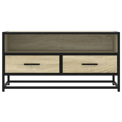 vidaXL TV Cabinet Sonoma Oak 80x34.5x40 cm Engineered Wood and Metal 4