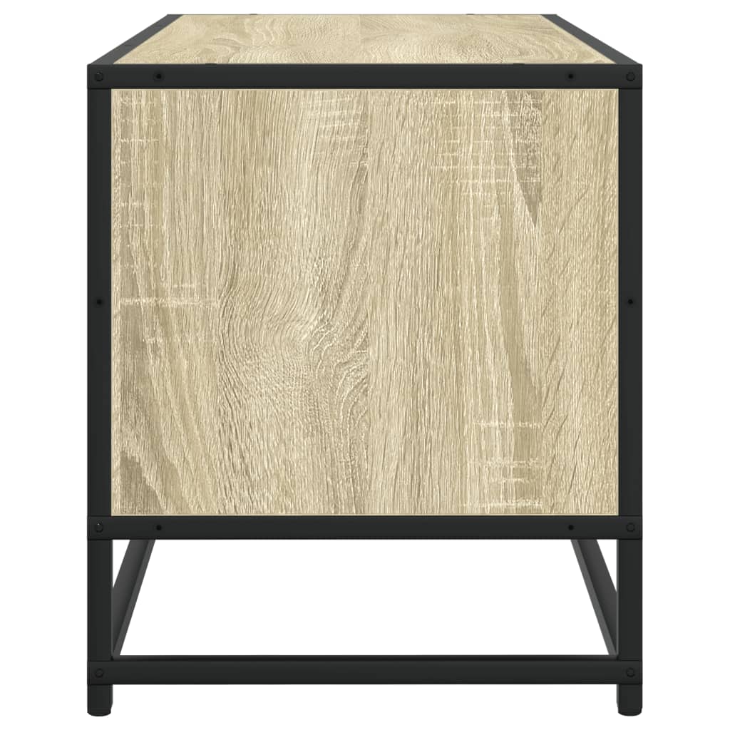 vidaXL TV Cabinet Sonoma Oak 80x34.5x40 cm Engineered Wood and Metal 5