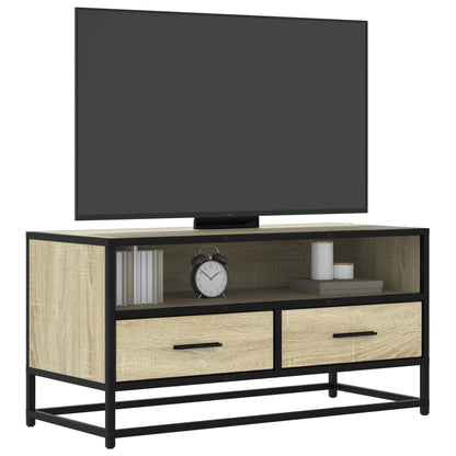 vidaXL TV Cabinet Sonoma Oak 80x34.5x40 cm Engineered Wood and Metal 1