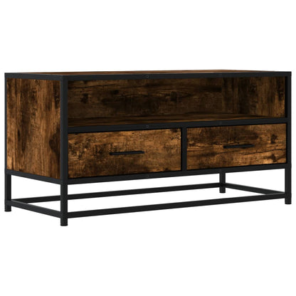 TV Cabinet 80x34,5x40 cm Engineered Wood and Metal Smoked oak 80 cm