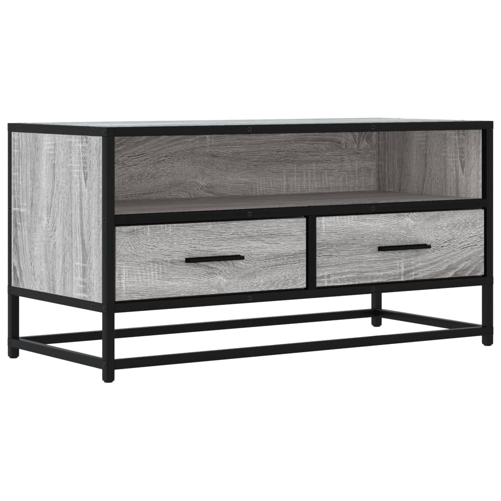 vidaXL TV Cabinet Grey Sonoma 80x34.5x40 cm Engineered Wood and Metal 2