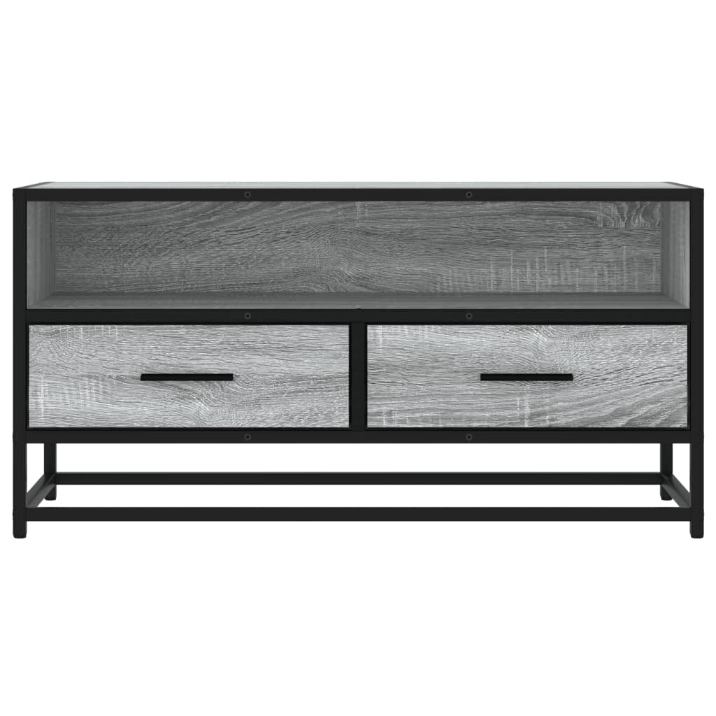 vidaXL TV Cabinet Grey Sonoma 80x34.5x40 cm Engineered Wood and Metal 4