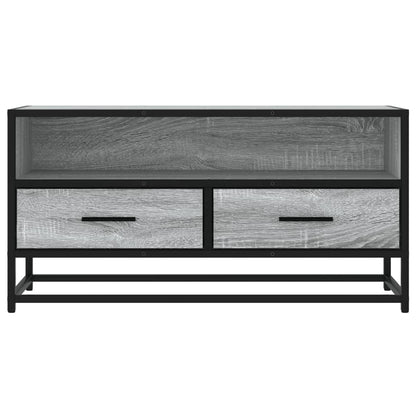 vidaXL TV Cabinet Grey Sonoma 80x34.5x40 cm Engineered Wood and Metal 4