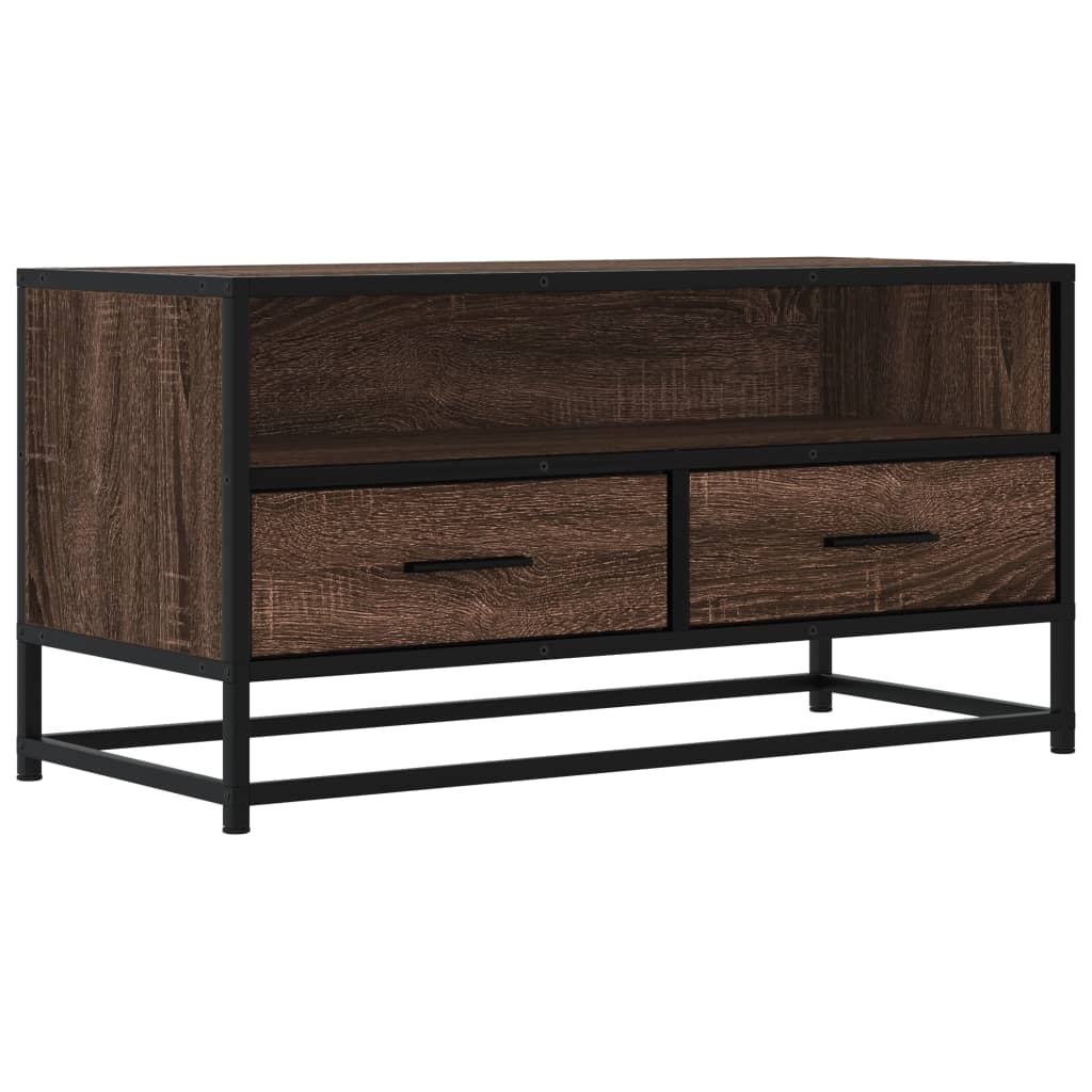 TV Cabinet 80x34,5x40 cm Engineered Wood and Metal Brown oak 80 cm