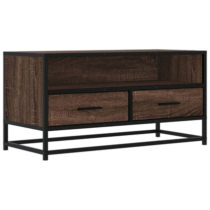 TV Cabinet 80x34,5x40 cm Engineered Wood and Metal Brown oak 80 cm