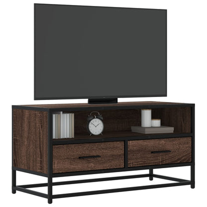 TV Cabinet 80x34,5x40 cm Engineered Wood and Metal Brown oak 80 cm