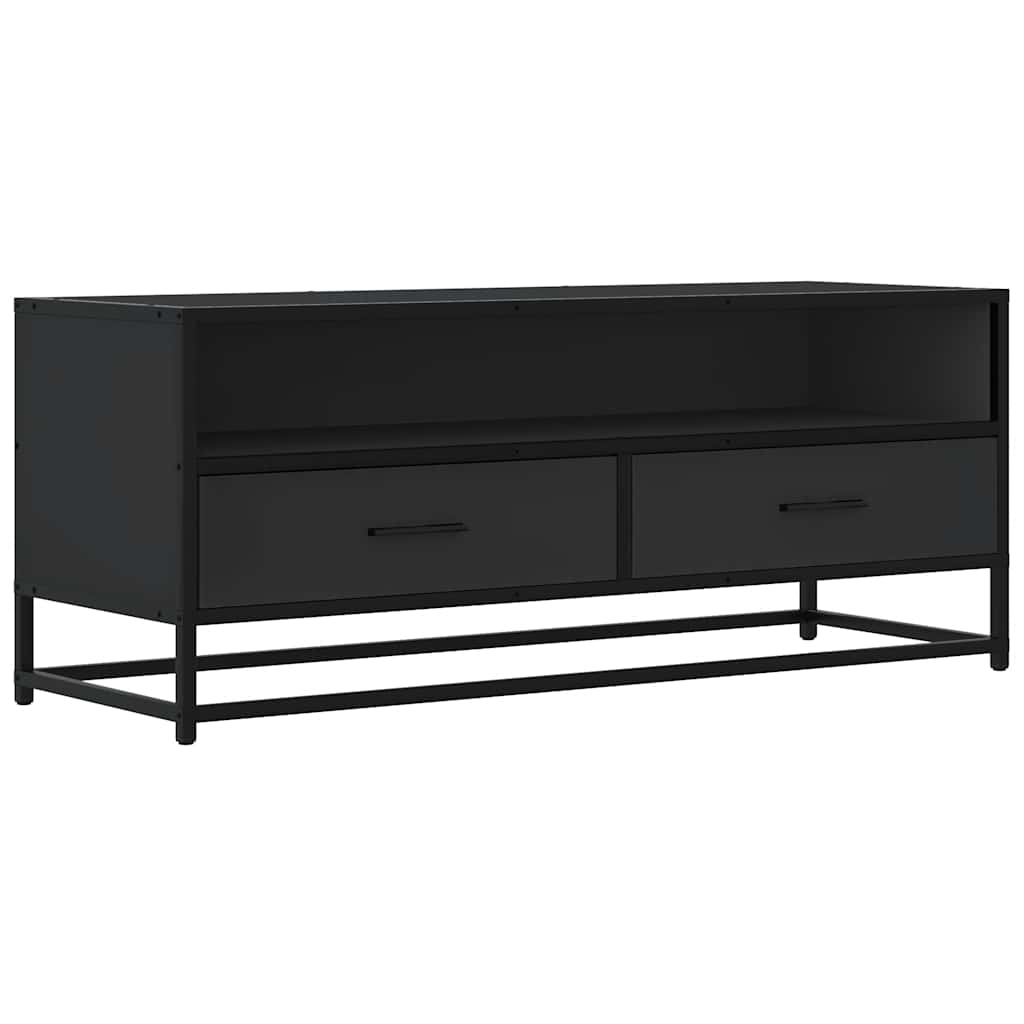 TV Cabinet 80x34,5x40 cm Engineered Wood and Metal Black 100 cm