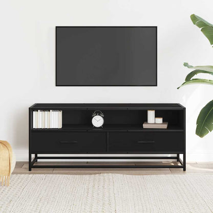 TV Cabinet 80x34,5x40 cm Engineered Wood and Metal Black 100 cm