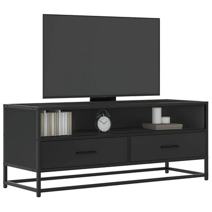 TV Cabinet 80x34,5x40 cm Engineered Wood and Metal Black 100 cm