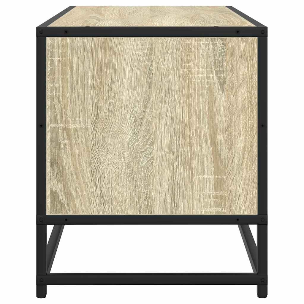 vidaXL TV Cabinet Sonoma Oak 100x34.5x40 cm Engineered Wood and Metal 5