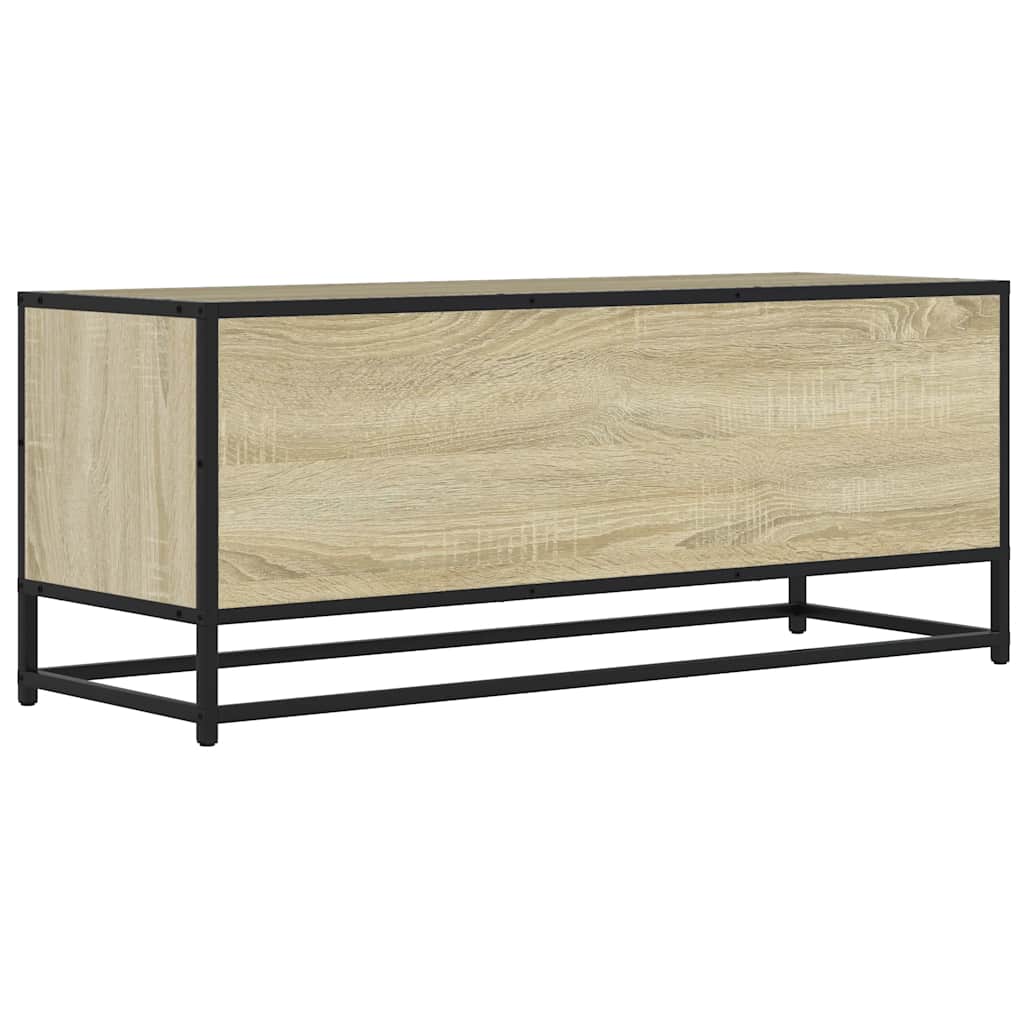 vidaXL TV Cabinet Sonoma Oak 100x34.5x40 cm Engineered Wood and Metal 6