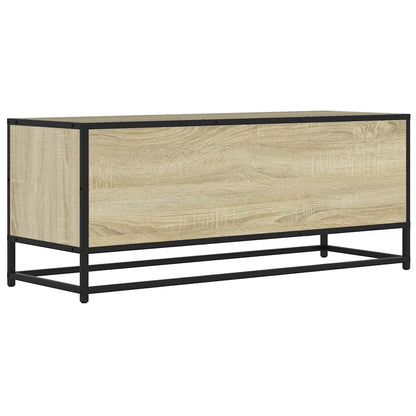 vidaXL TV Cabinet Sonoma Oak 100x34.5x40 cm Engineered Wood and Metal 6