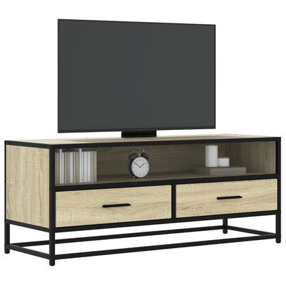 vidaXL TV Cabinet Sonoma Oak 100x34.5x40 cm Engineered Wood and Metal 1
