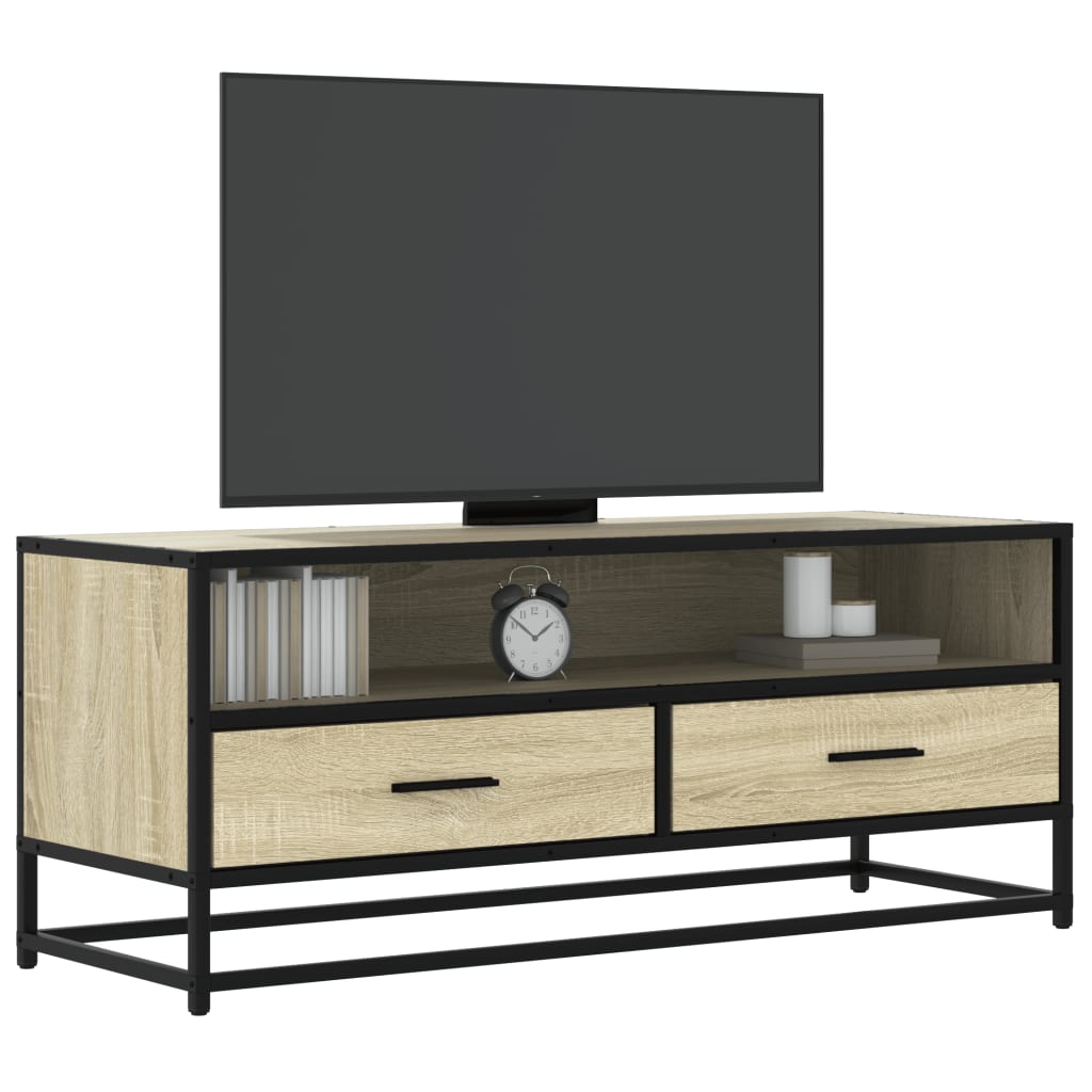 TV Cabinet 80x34,5x40 cm Engineered Wood and Metal Sonoma oak 100 cm