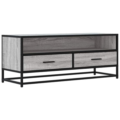 vidaXL TV Cabinet Grey Sonoma 100x34.5x40 cm Engineered Wood and Metal 2