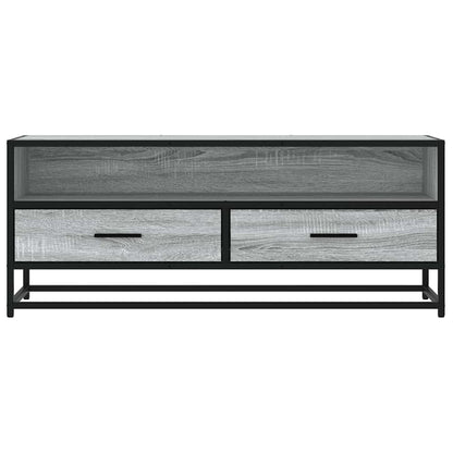 vidaXL TV Cabinet Grey Sonoma 100x34.5x40 cm Engineered Wood and Metal 4