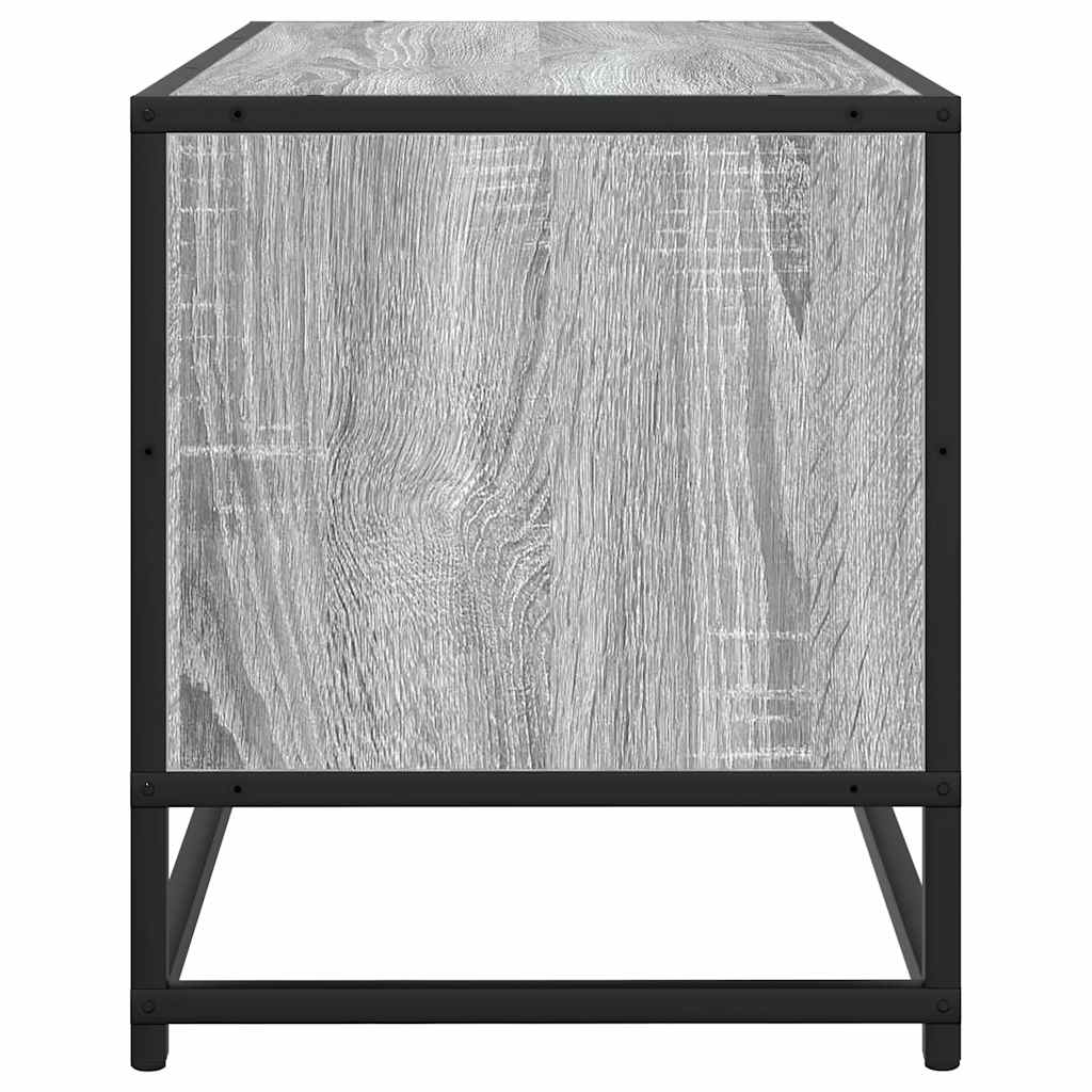 vidaXL TV Cabinet Grey Sonoma 100x34.5x40 cm Engineered Wood and Metal 5