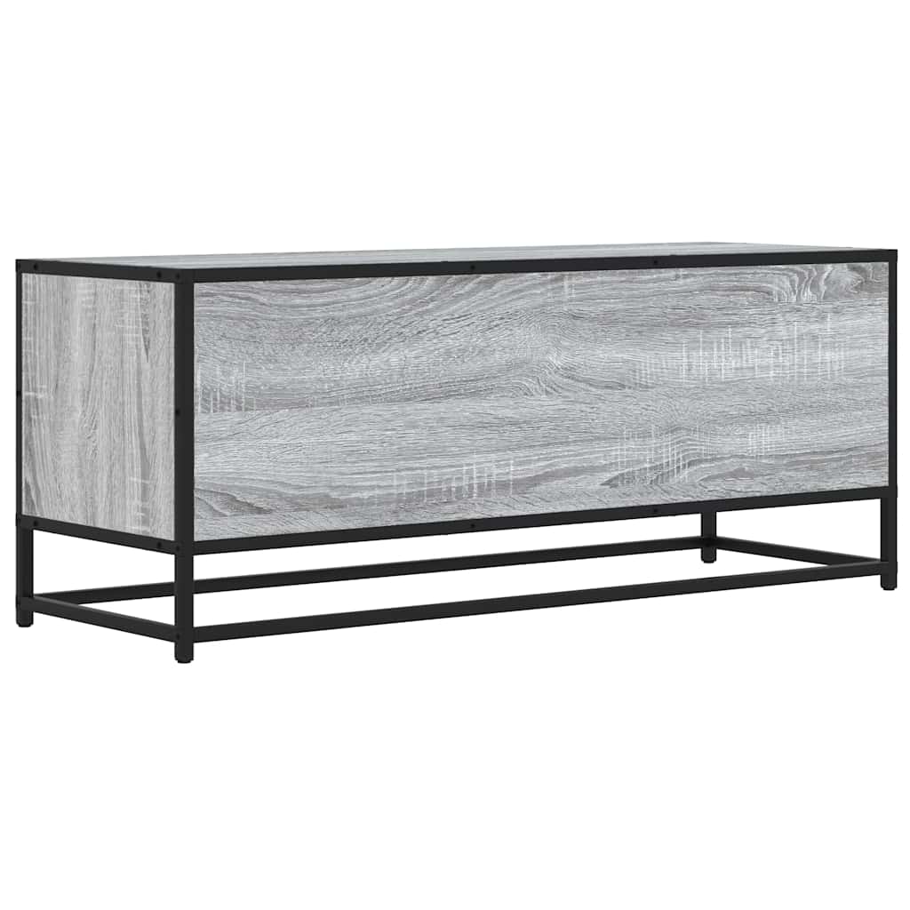 vidaXL TV Cabinet Grey Sonoma 100x34.5x40 cm Engineered Wood and Metal 6