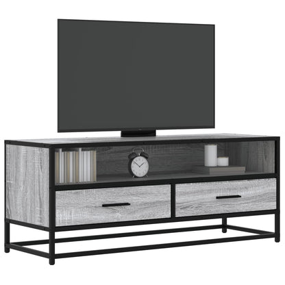 vidaXL TV Cabinet Grey Sonoma 100x34.5x40 cm Engineered Wood and Metal 1