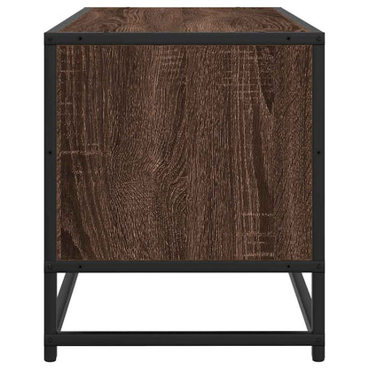 vidaXL TV Cabinet Brown Oak 100x34.5x40 cm Engineered Wood and Metal 5