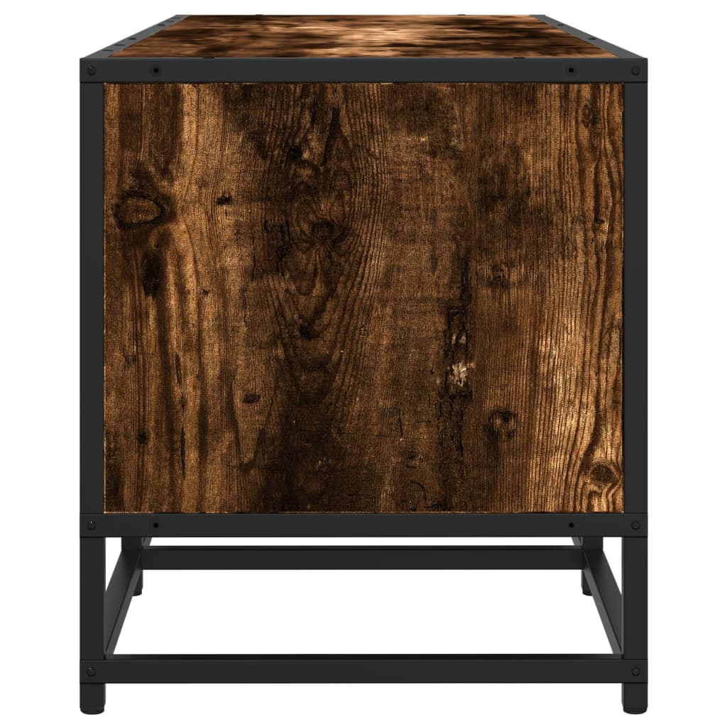 vidaXL TV Cabinet Smoked Oak 100x35x41 cm Engineered Wood and Metal 5