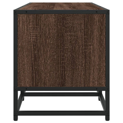 vidaXL TV Cabinet Brown Oak 100x35x41 cm Engineered Wood and Metal 5
