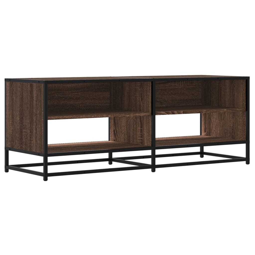 vidaXL TV Cabinet Brown Oak 120,5x40x46 cm Engineered Wood and Metal 2