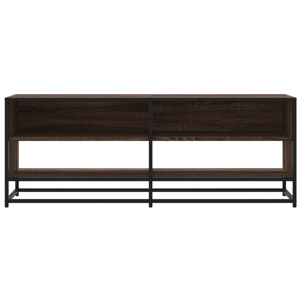 vidaXL TV Cabinet Brown Oak 120,5x40x46 cm Engineered Wood and Metal 4