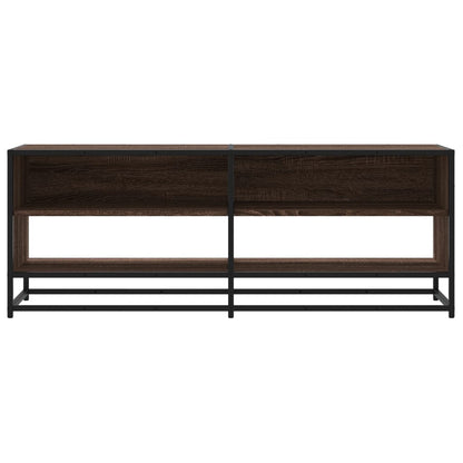 vidaXL TV Cabinet Brown Oak 120,5x40x46 cm Engineered Wood and Metal 4