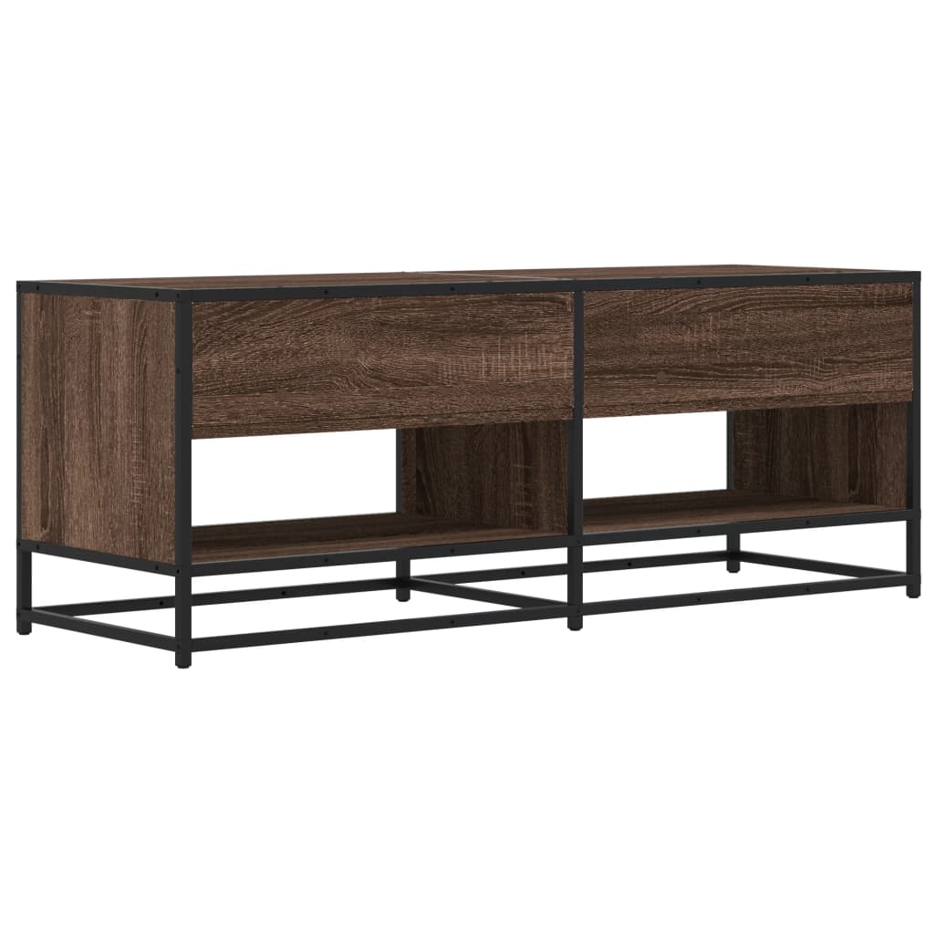 vidaXL TV Cabinet Brown Oak 120,5x40x46 cm Engineered Wood and Metal 5