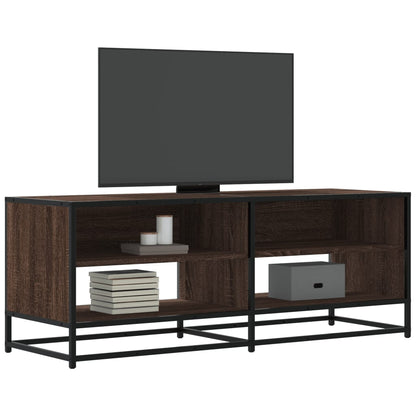 vidaXL TV Cabinet Brown Oak 120,5x40x46 cm Engineered Wood and Metal 1