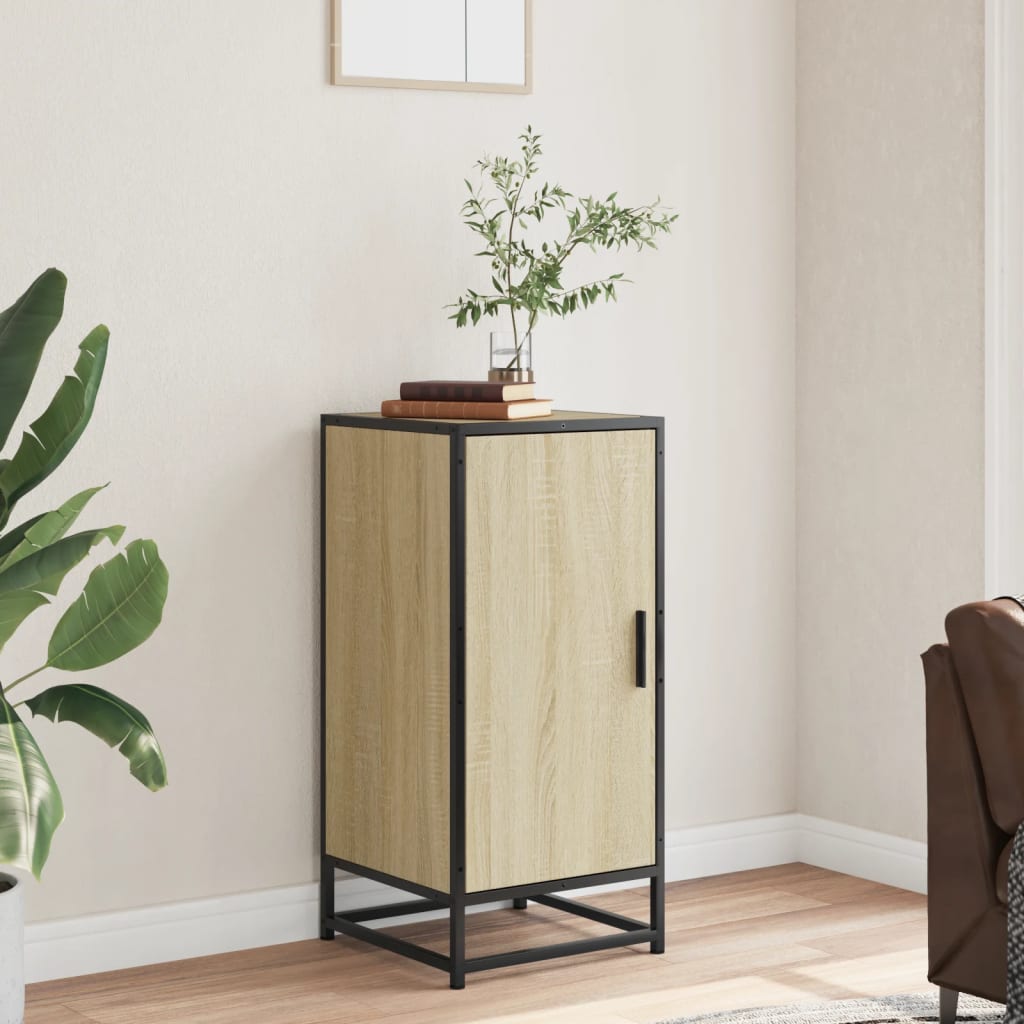 Sideboard 35,5x35x76 cm Engineered Wood and Metal Sonoma oak