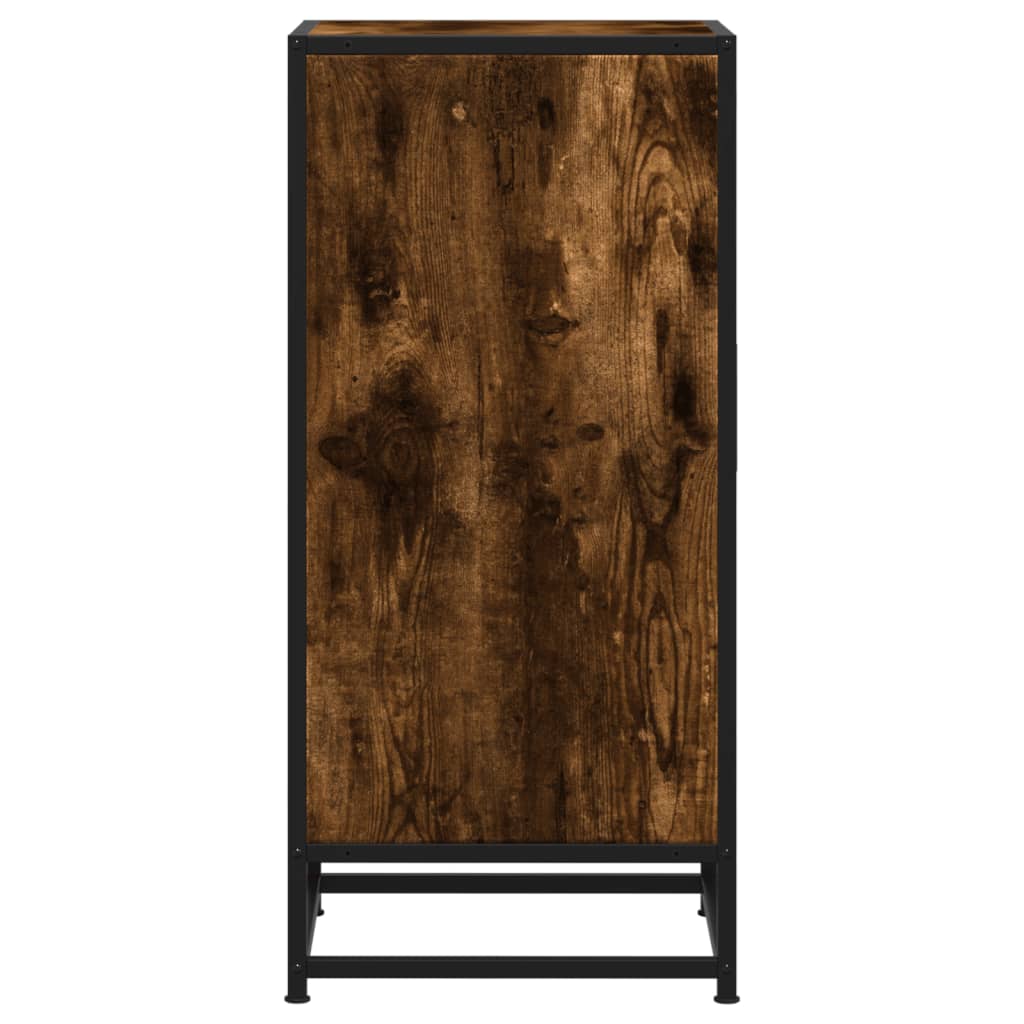 vidaXL Sideboard Smoked Oak 35.5x35x76 cm Engineered Wood and Metal 5
