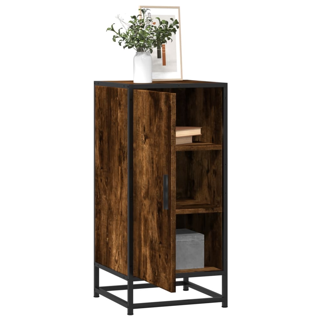 vidaXL Sideboard Smoked Oak 35.5x35x76 cm Engineered Wood and Metal 1