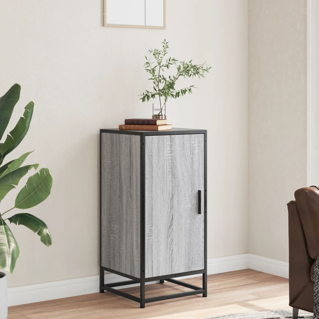 vidaXL Sideboard Grey Sonoma 35.5x35x76 cm Engineered Wood and Metal 3