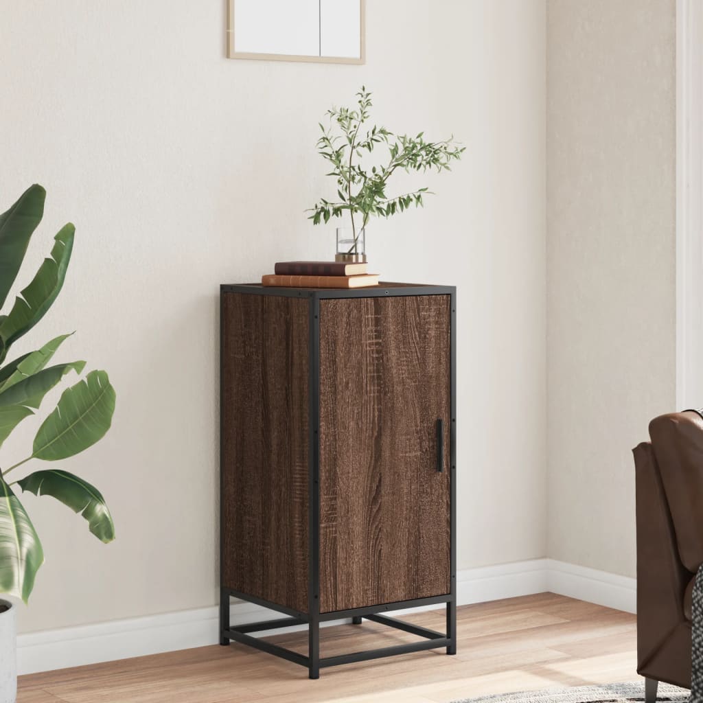 vidaXL Sideboard Brown Oak 35.5x35x76 cm Engineered Wood and Metal 3